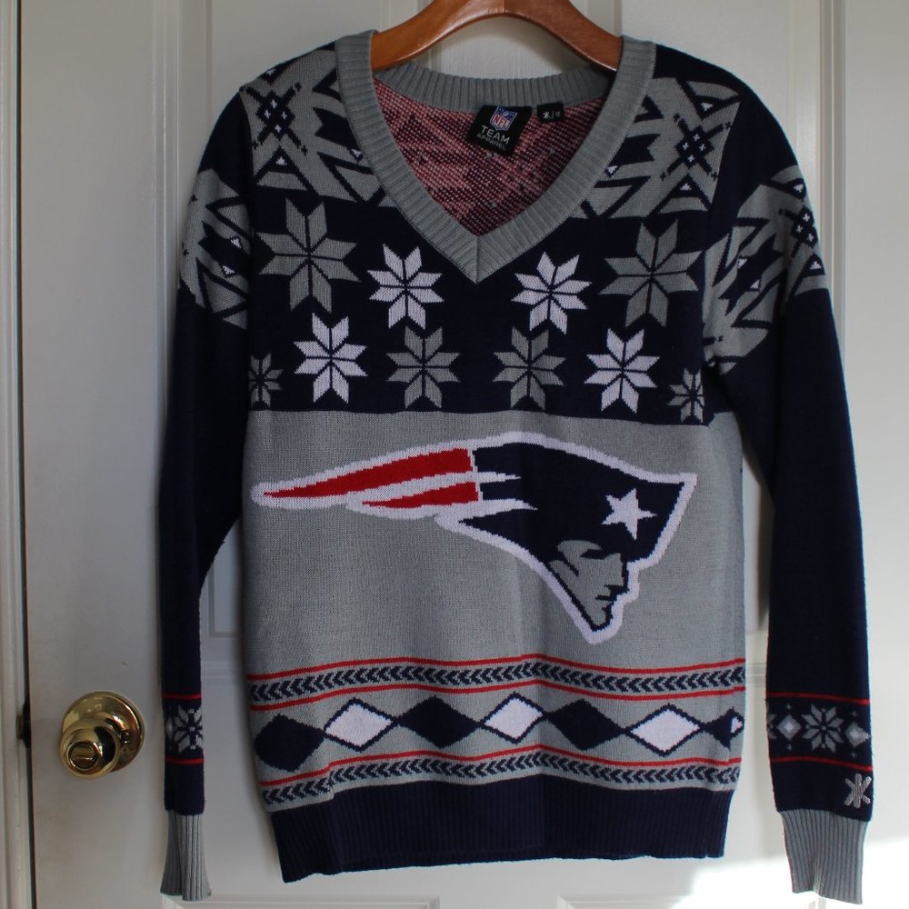 Patriots Navy Ugly Christmas Sweater